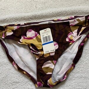 Speedo Brown, Pink & Mustard Floral Bikini Bottom only